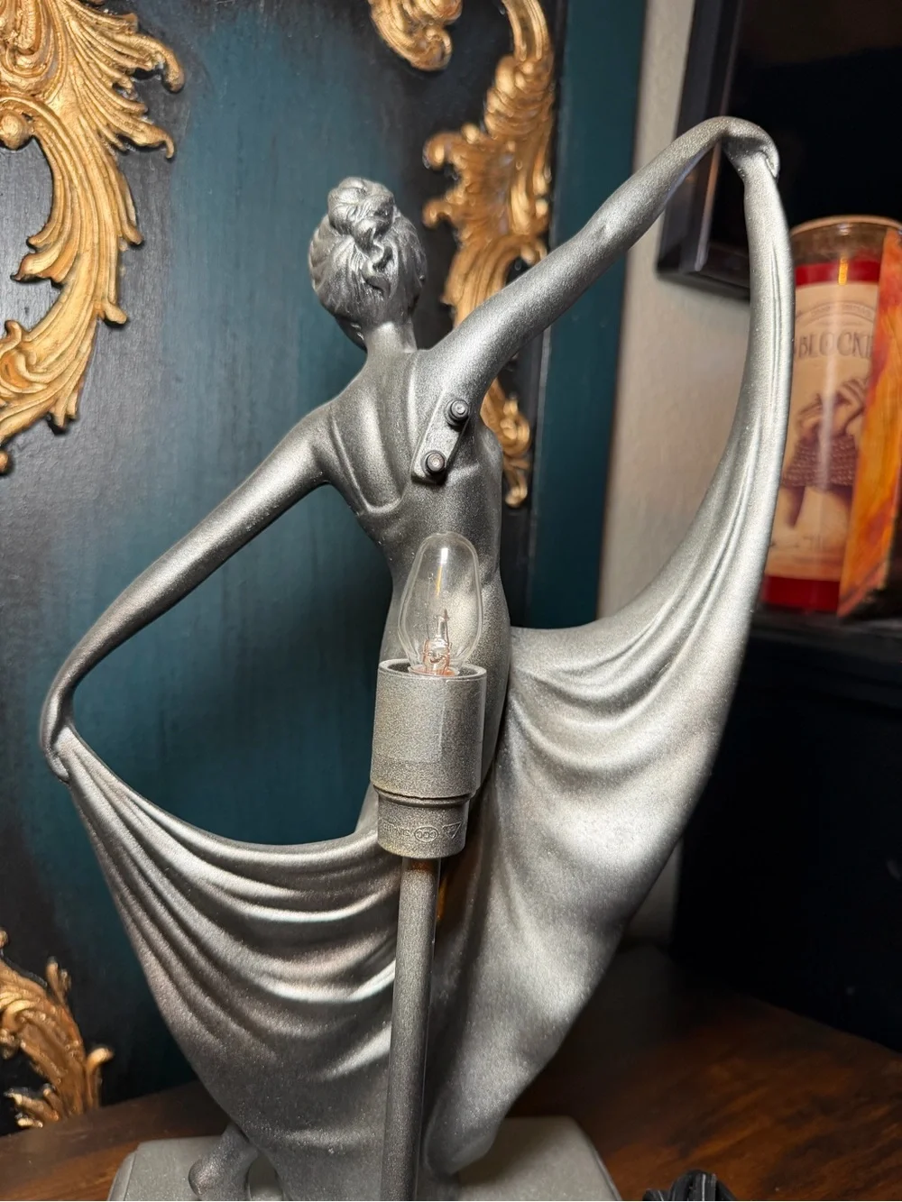 Vintage Apollo Art Deco Style Dancing Lady Figural Lamp